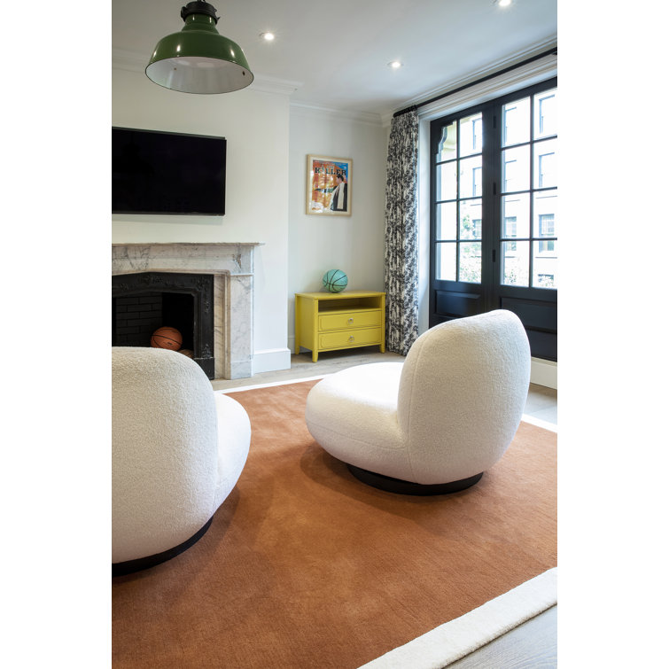 Tallulah Copper and Ivory Wool Hand-Tufted Rug, 2' x 4'