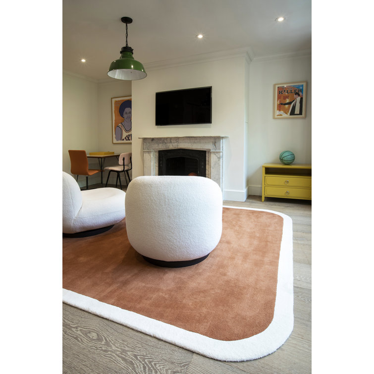 Tallulah Copper and Ivory Wool Hand-Tufted Rug, 2' x 4'