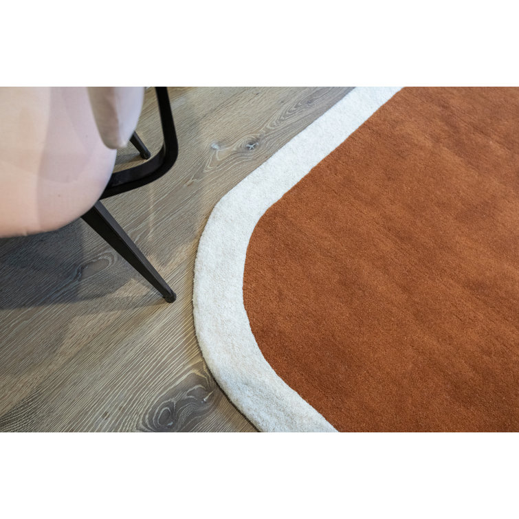 Tallulah Copper and Ivory Wool Hand-Tufted Rug, 2' x 4'