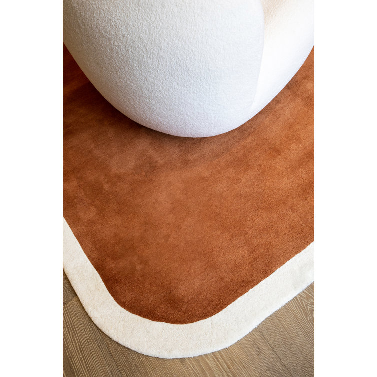 Tallulah Copper and Ivory Wool Hand-Tufted Rug, 2' x 4'
