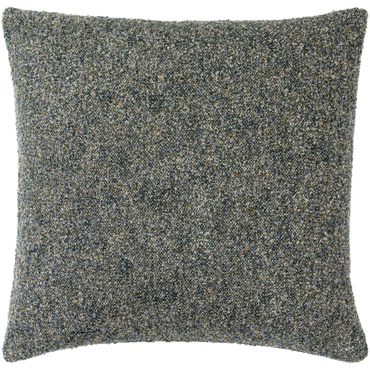 Gray Textured Square Throw Pillow with Polyester Fill
