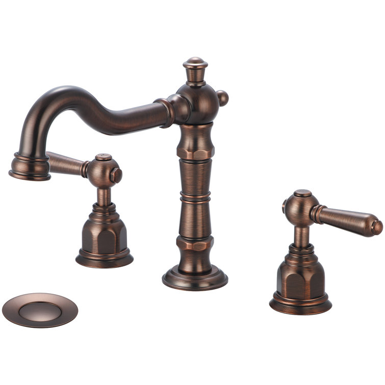 Oil Rubbed Bronze Widespread Bathroom Faucet with Drain Assembly