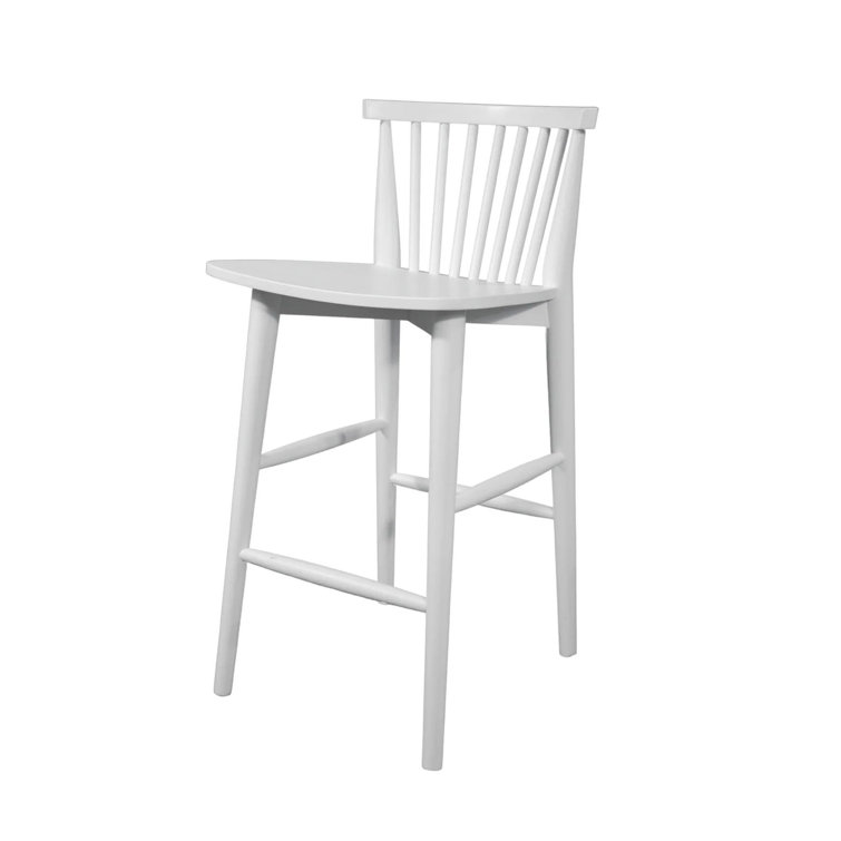 White Acacia Solid Wood 26" Counter Stool