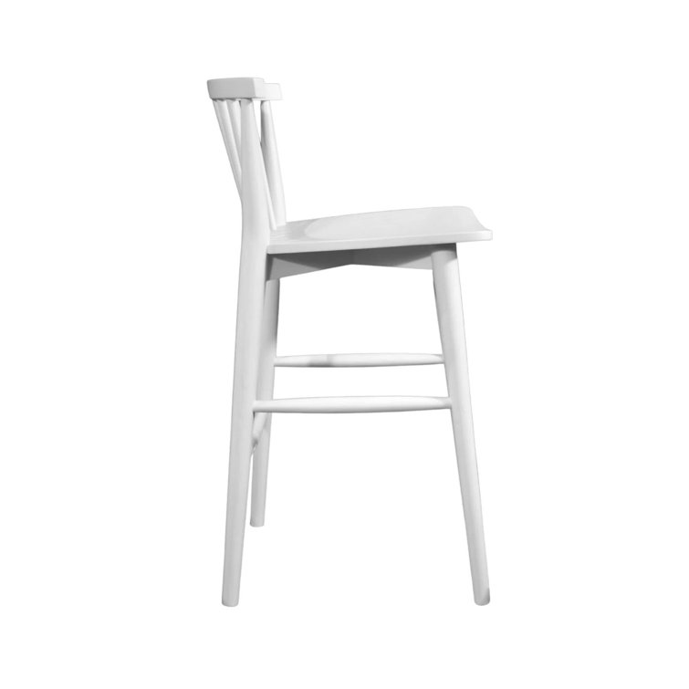 White Acacia Solid Wood 26" Counter Stool