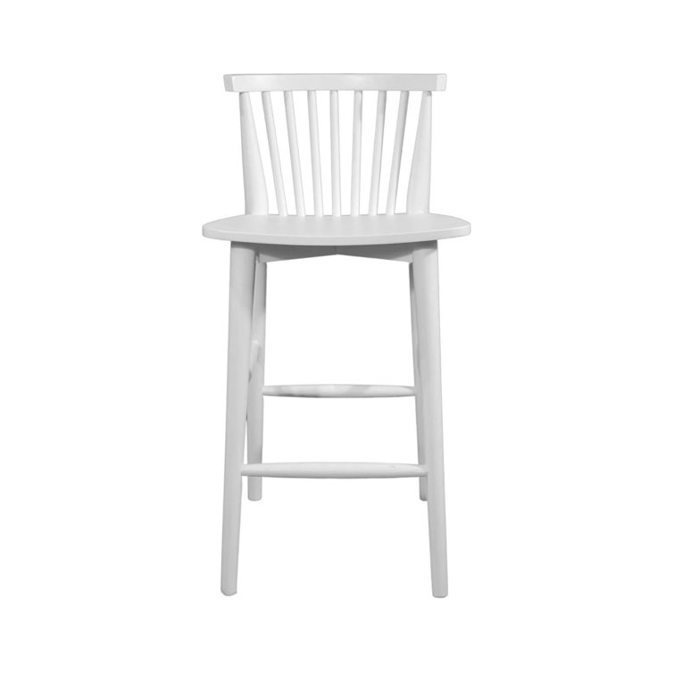 White Acacia Solid Wood 26" Counter Stool
