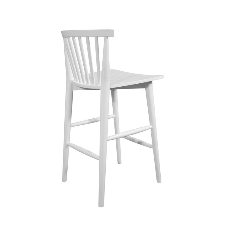White Acacia Solid Wood 26" Counter Stool