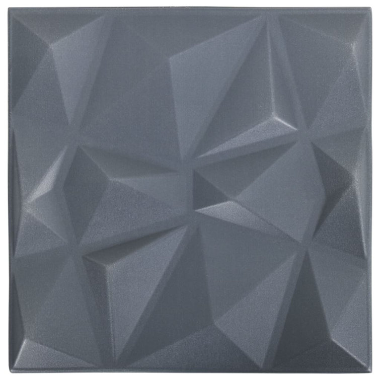 Diamond Gray 3D Textured Wall Panels 19.7" x 19.7" (24 Pack)