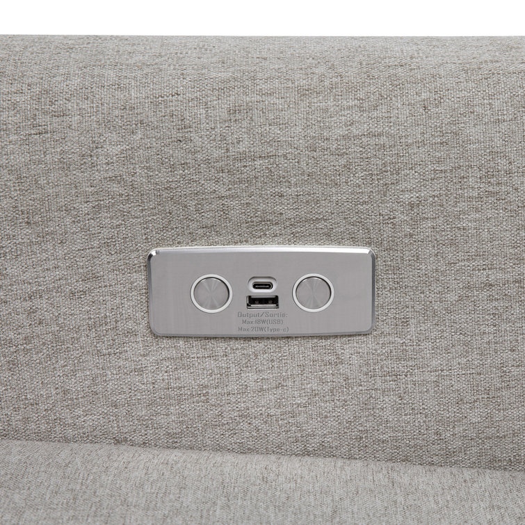 Eco-Weave Grey Performance Swivel Reclining Armchair with USB