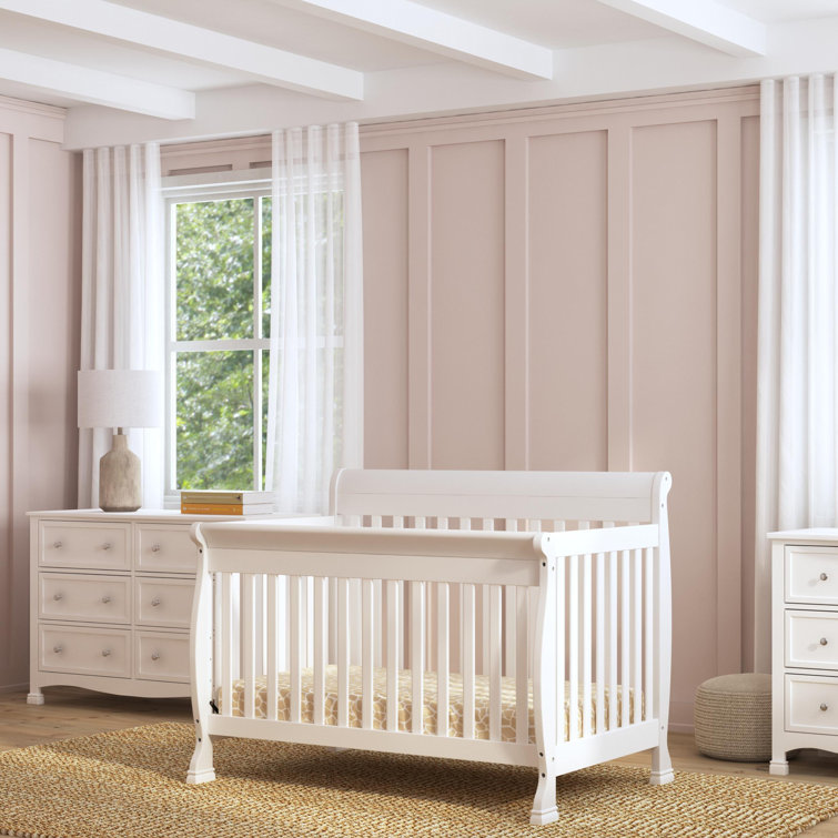 White New Zealand Pine 4-in-1 Convertible Crib