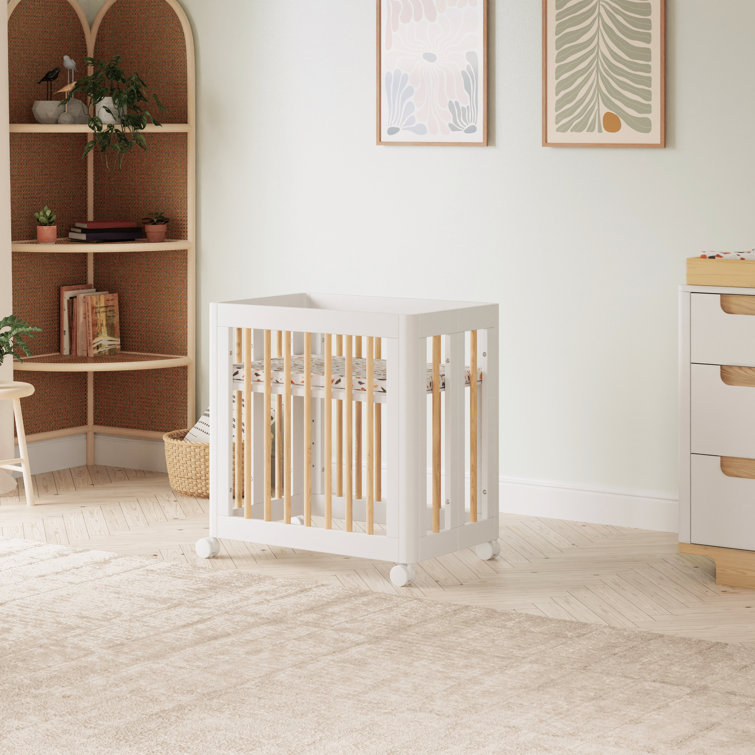 Yuzu White and Natural 8-in-1 Convertible Crib with All-Stages Conversion Kits