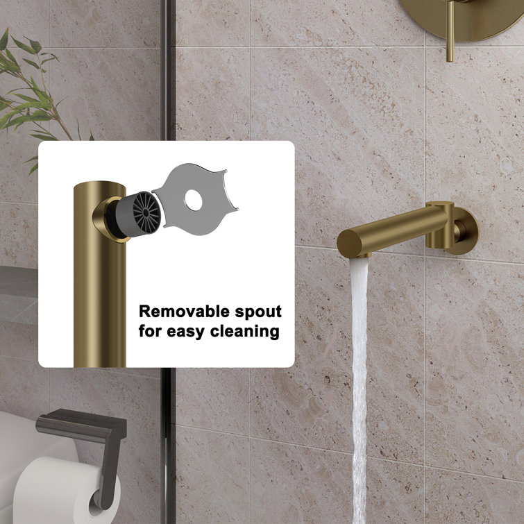 Brushed Gold Dual Rain Shower System with Handheld Spray