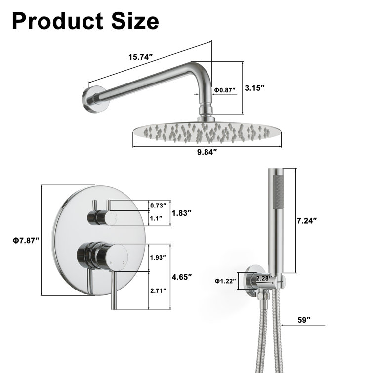 Chrome Dual Shower Head System with Handheld and Rain Shower