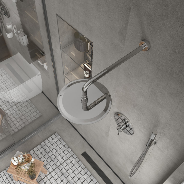 Chrome Dual Shower Head System with Handheld and Rain Shower