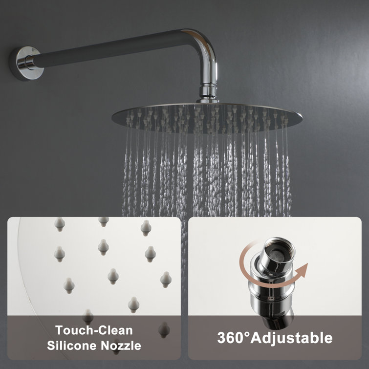 Chrome Dual Shower Head System with Handheld and Rain Shower