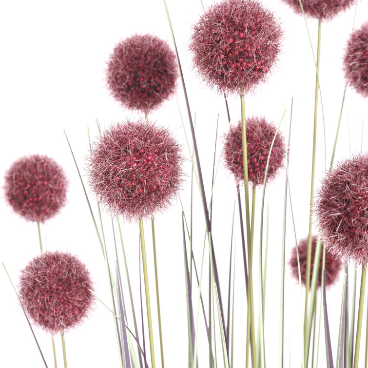 56'' Green and Pink Faux Pampas Grass Plant in Black Planter