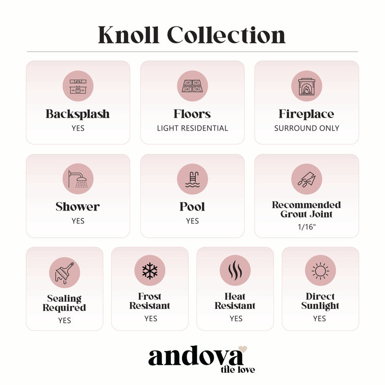 Knoll Orange and White Marble Mosaic Tile
