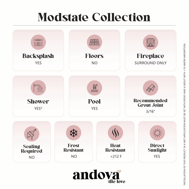 Modstate 3-in. x 12-in. Subway Glossy Ceramic Wall Tile