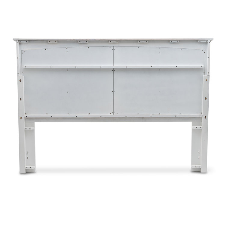 Islamorada Distressed Gray White King Wood Headboard