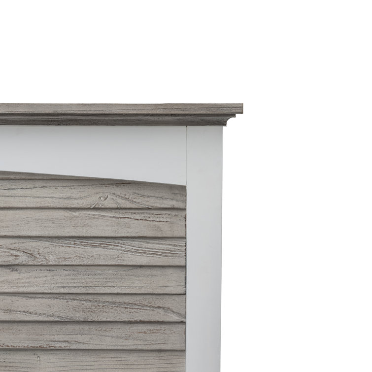 Islamorada Distressed Gray White King Wood Headboard