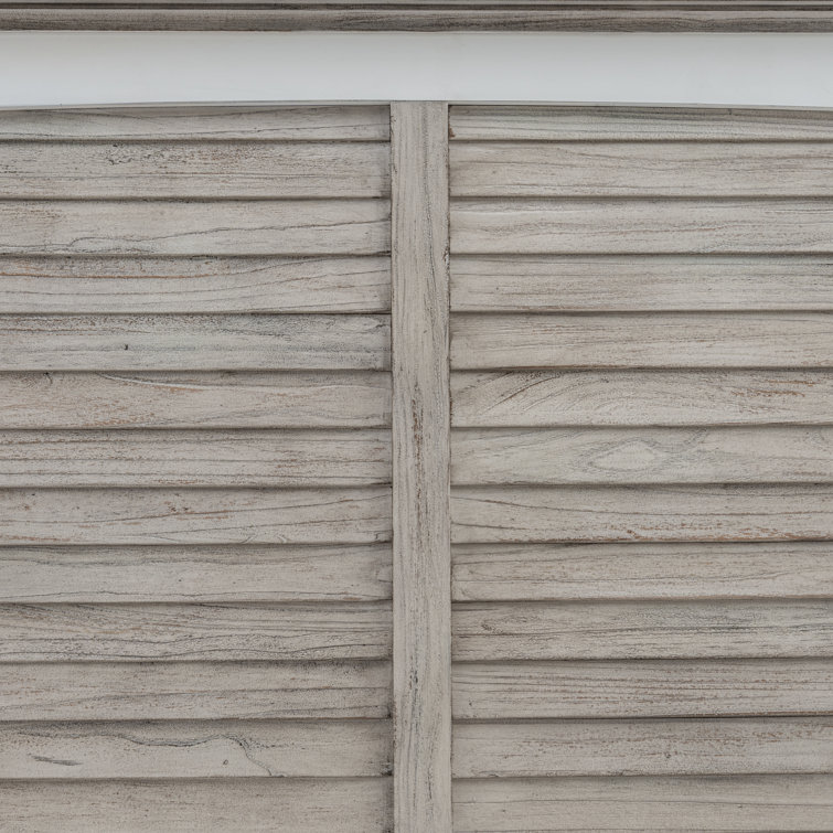 Islamorada Distressed Gray White King Wood Headboard