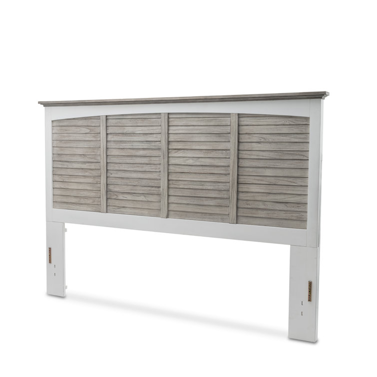 Islamorada Distressed Gray White King Wood Headboard