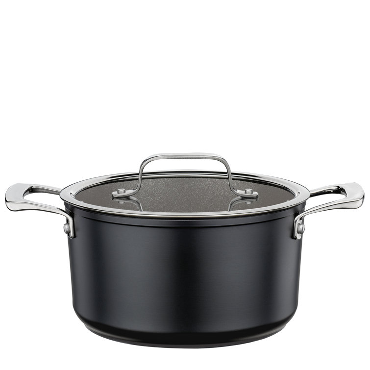 Eco-Friendly Black Aluminum Stockpot with Lid
