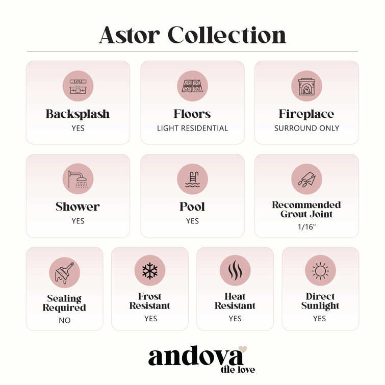 Astor Elongated Hexagon Black and White Glass Mosaic Tile