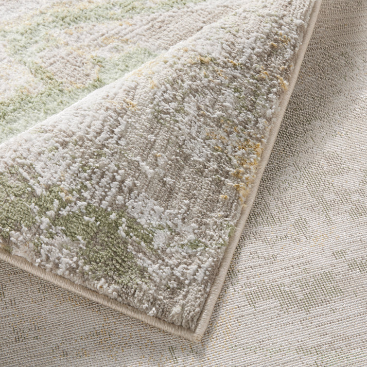 Sage Green Marble Metallic High-Low Area Rug 5'2" x 7'2"