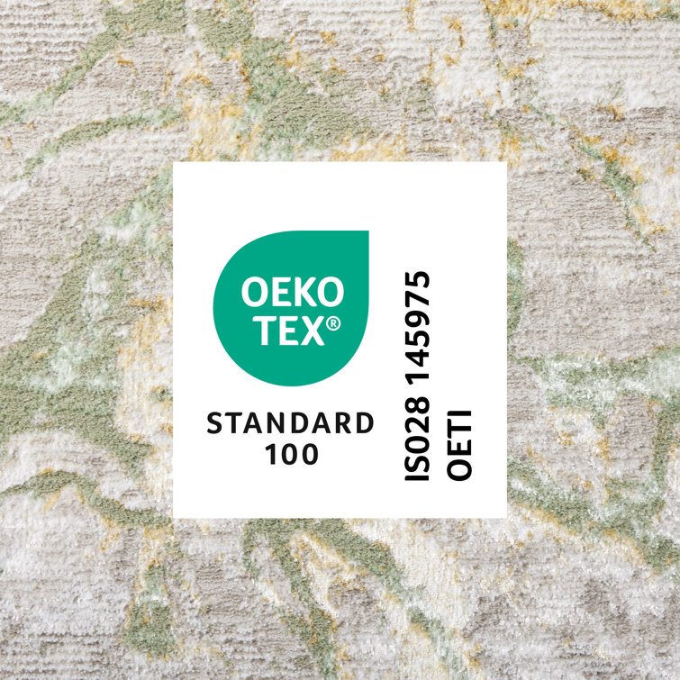 Sage Green Marble Metallic High-Low Area Rug 5'2" x 7'2"