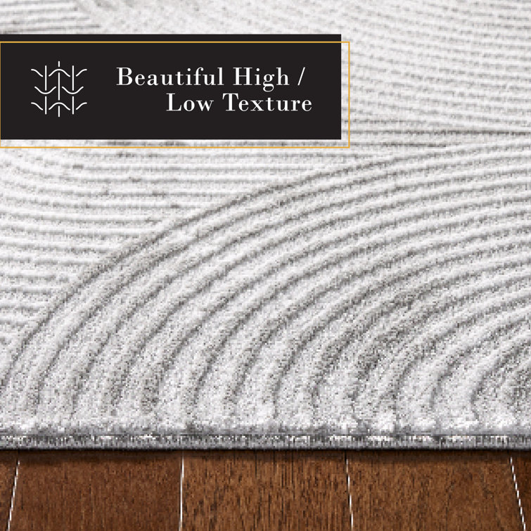 Maya Gray High-Low Texture Synthetic Area Rug 5'2" x 7'2"