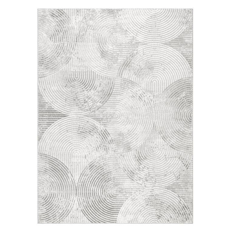 Maya Gray High-Low Texture Synthetic Area Rug 5'2" x 7'2"