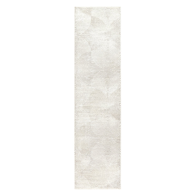 Maya Ivory High-Low Texture Rectangular Runner Rug
