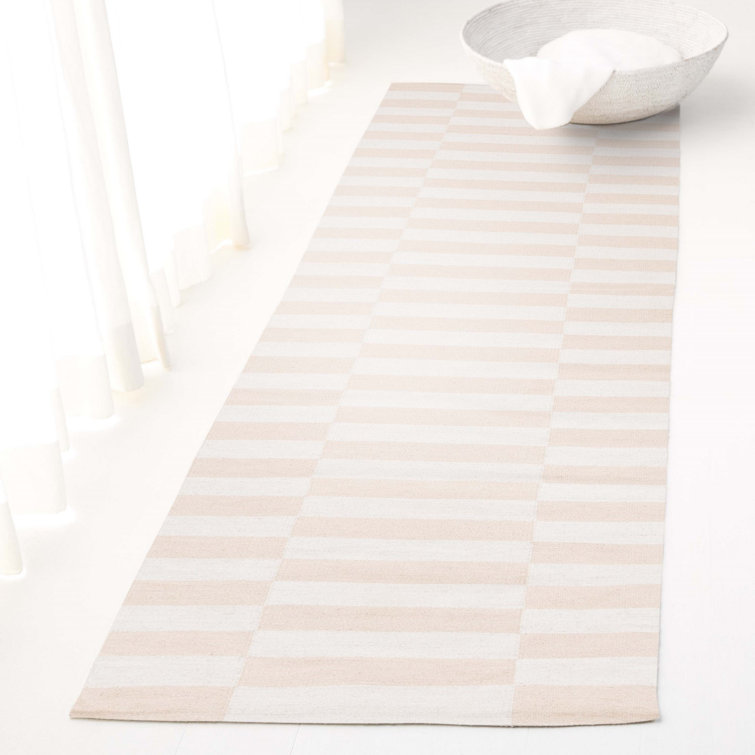 Ludlow Ivory Stripe Flatweave Cotton Runner Rug 2'3" x 8'