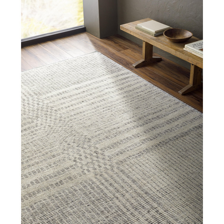 Reon Subtle Gray Hand-Knotted Wool and Cowhide Rug - 2' x 3'