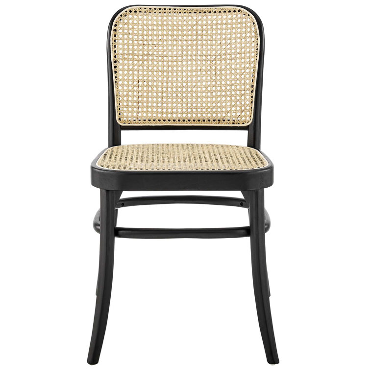 Winona Black Elm Wood and Cane Side Chair
