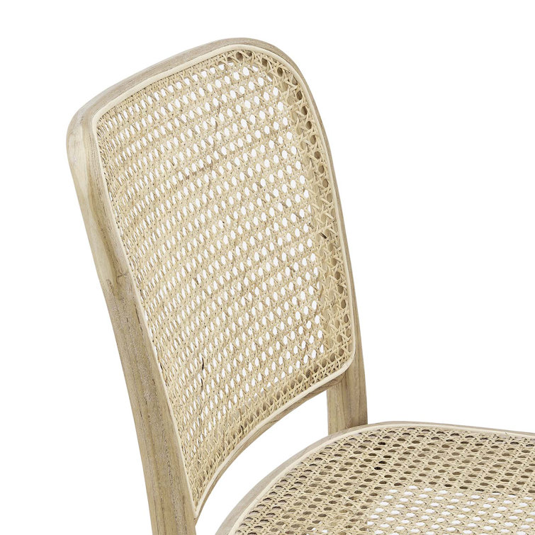 Winona Gray Elm Wood and Cane Side Chair