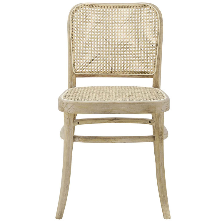 Winona Gray Elm Wood and Cane Side Chair