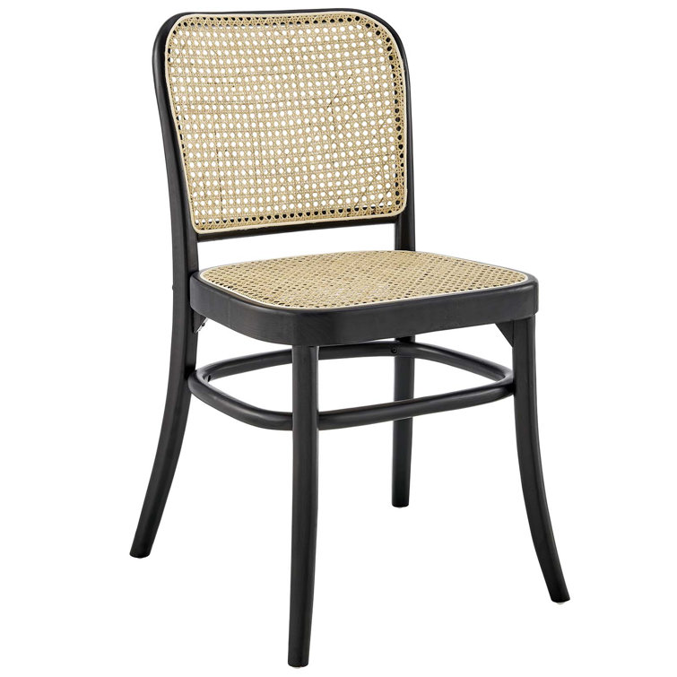 Winona Black Elm Wood and Cane Side Chair