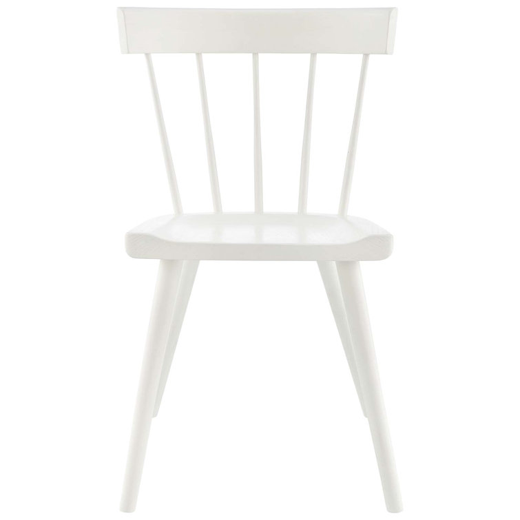 Modern Farmhouse White Elm Wood Slat Side Chair