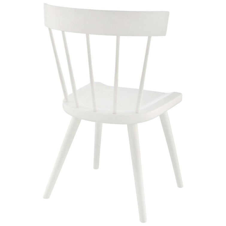 Modern Farmhouse White Elm Wood Slat Side Chair