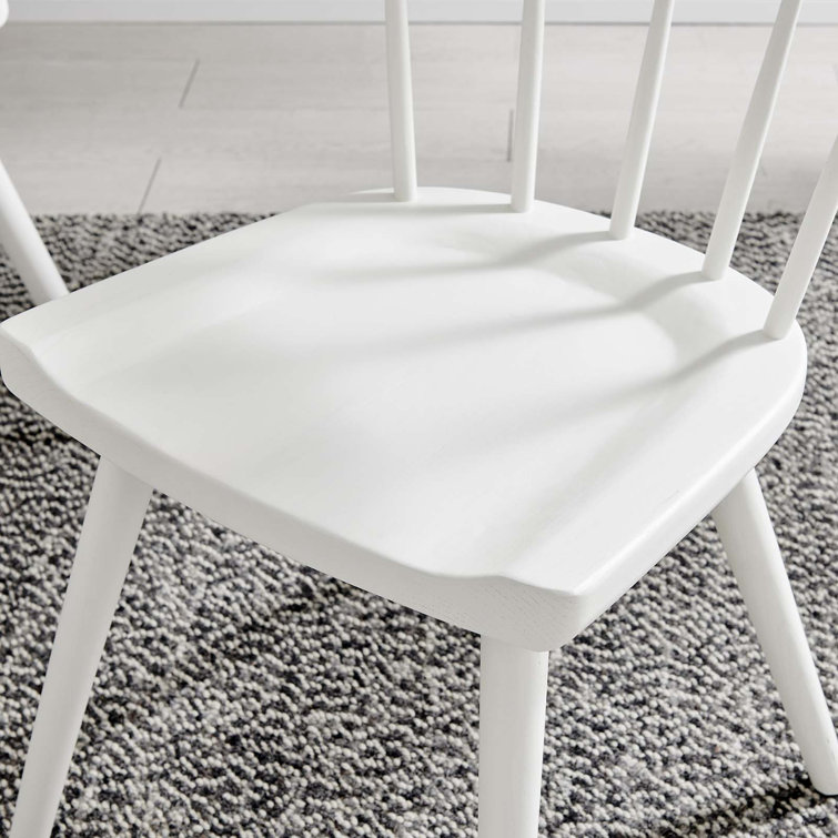 Modern Farmhouse White Elm Wood Slat Side Chair