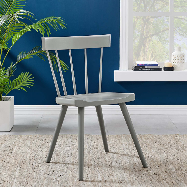 Sutter Light Gray Elm Wood Modern Farmhouse Dining Side Chair