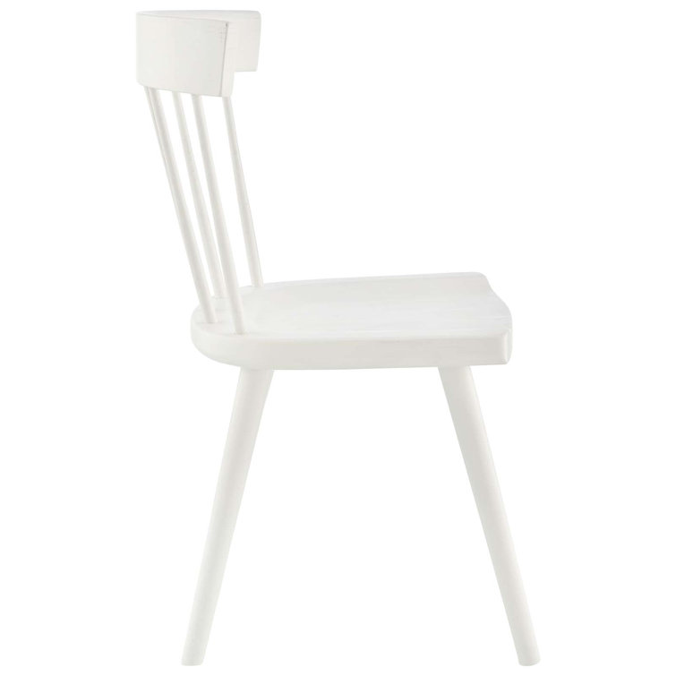 Modern Farmhouse White Elm Wood Slat Side Chair