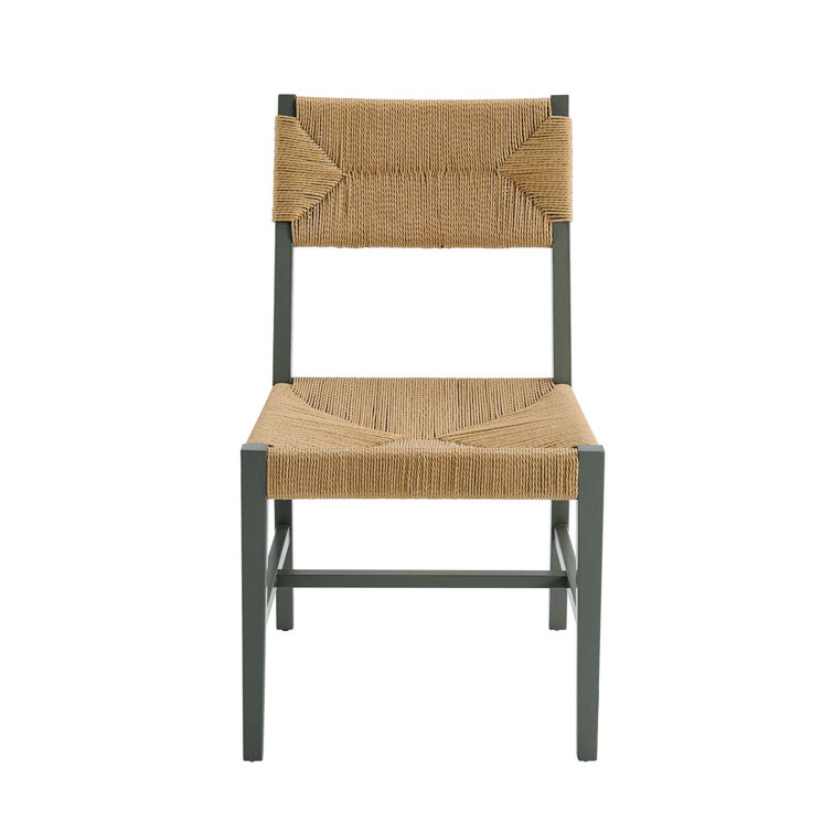 Bodie Coastal Farmhouse Light Gray Cane and Wood Side Chair