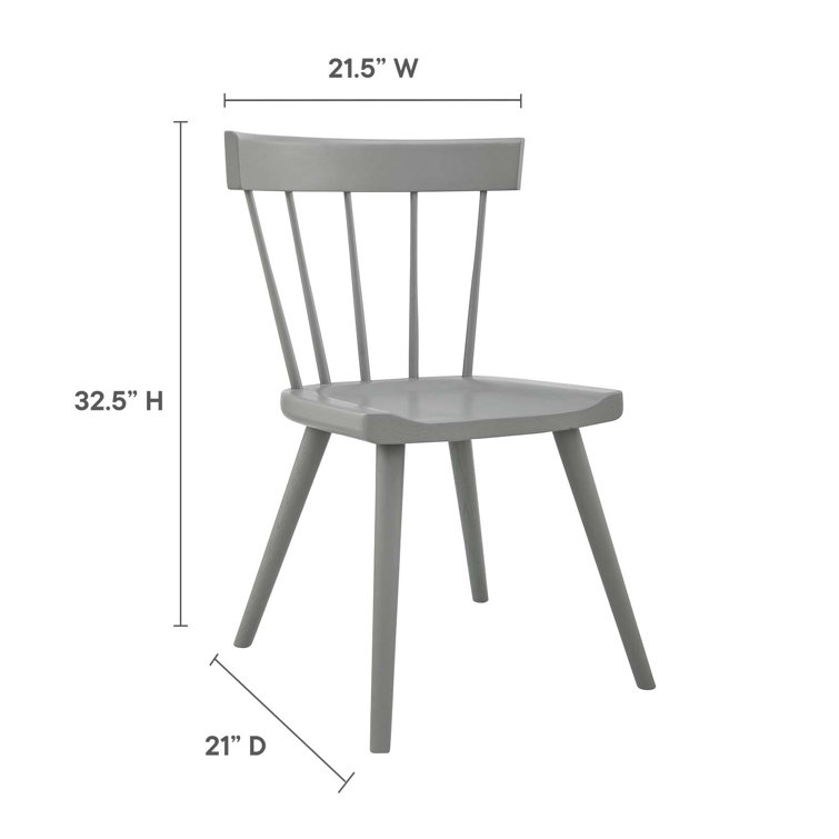 Light Gray Elm Wood Windsor Side Chair Set