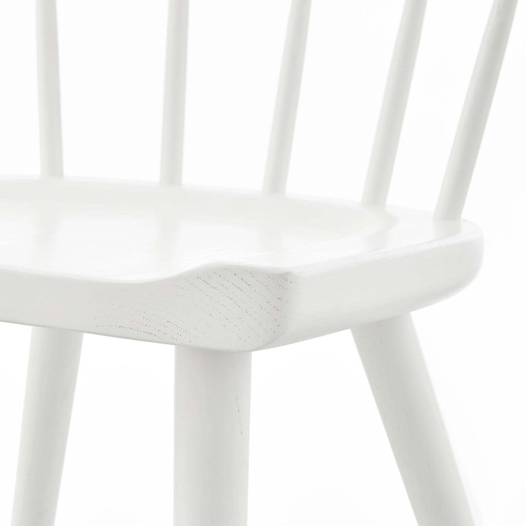 Modern Farmhouse White Elm Wood Slat Side Chair