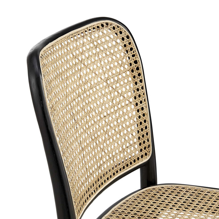 Winona Black Elm Wood and Cane Side Chair