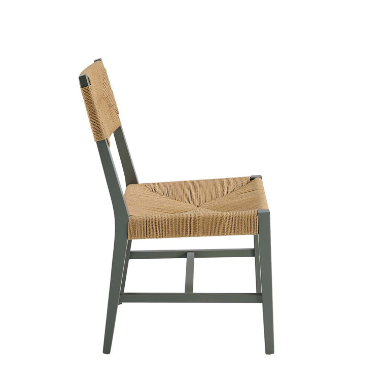 Bodie Coastal Farmhouse Light Gray Cane and Wood Side Chair
