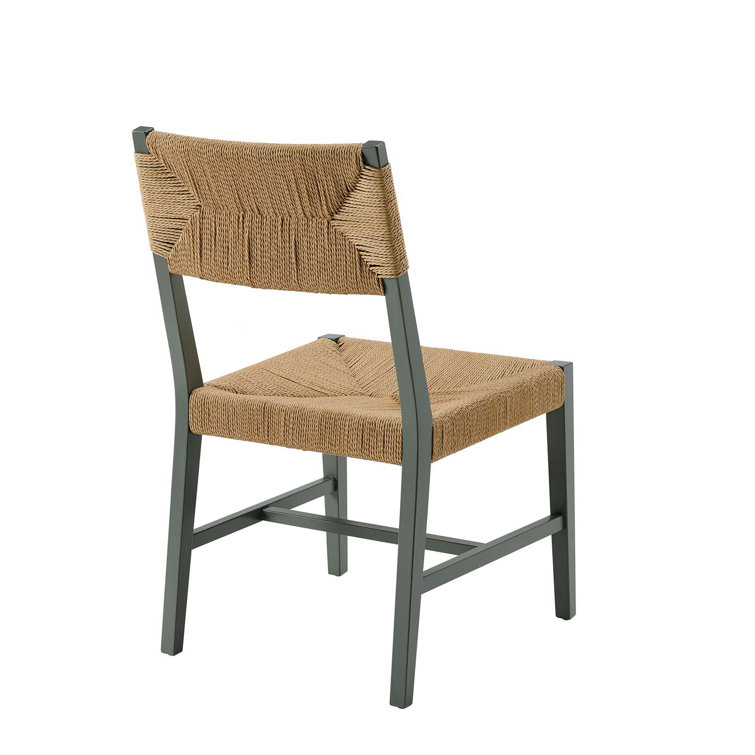 Bodie Coastal Farmhouse Light Gray Cane and Wood Side Chair