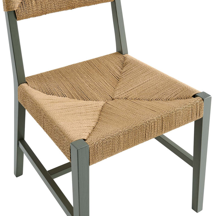 Bodie Coastal Farmhouse Light Gray Cane and Wood Side Chair